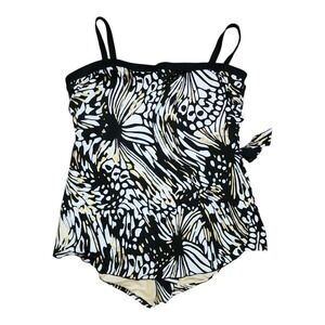 Maxine of Hollywood Swimsuit Womens Plus Size 24W Black Gold One Piece Beach